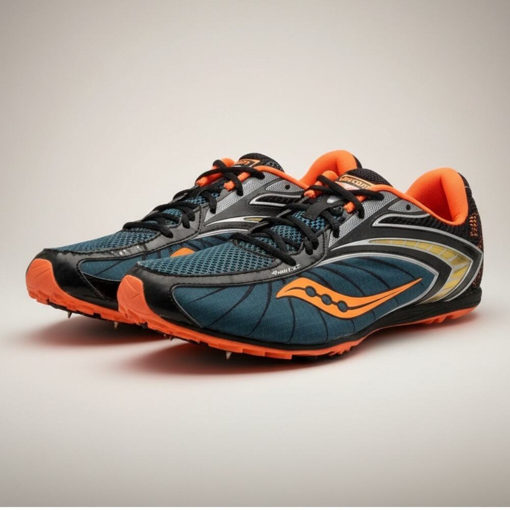 Saucony Show XC 2 Track Spikes Black Orange Size 11.5 Mens